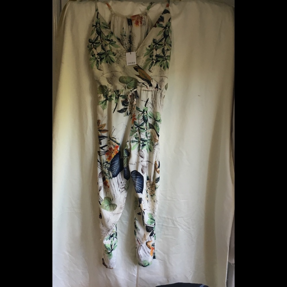 Jumpsuit with spaghetti straps.